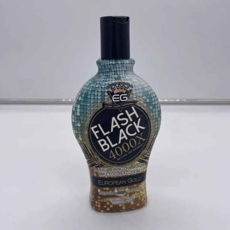 Flash Black European Gold Flash Black 4000X Indoor Tanning Lotion with Time-Release DHA Bronzers, 12 oz - Image 2